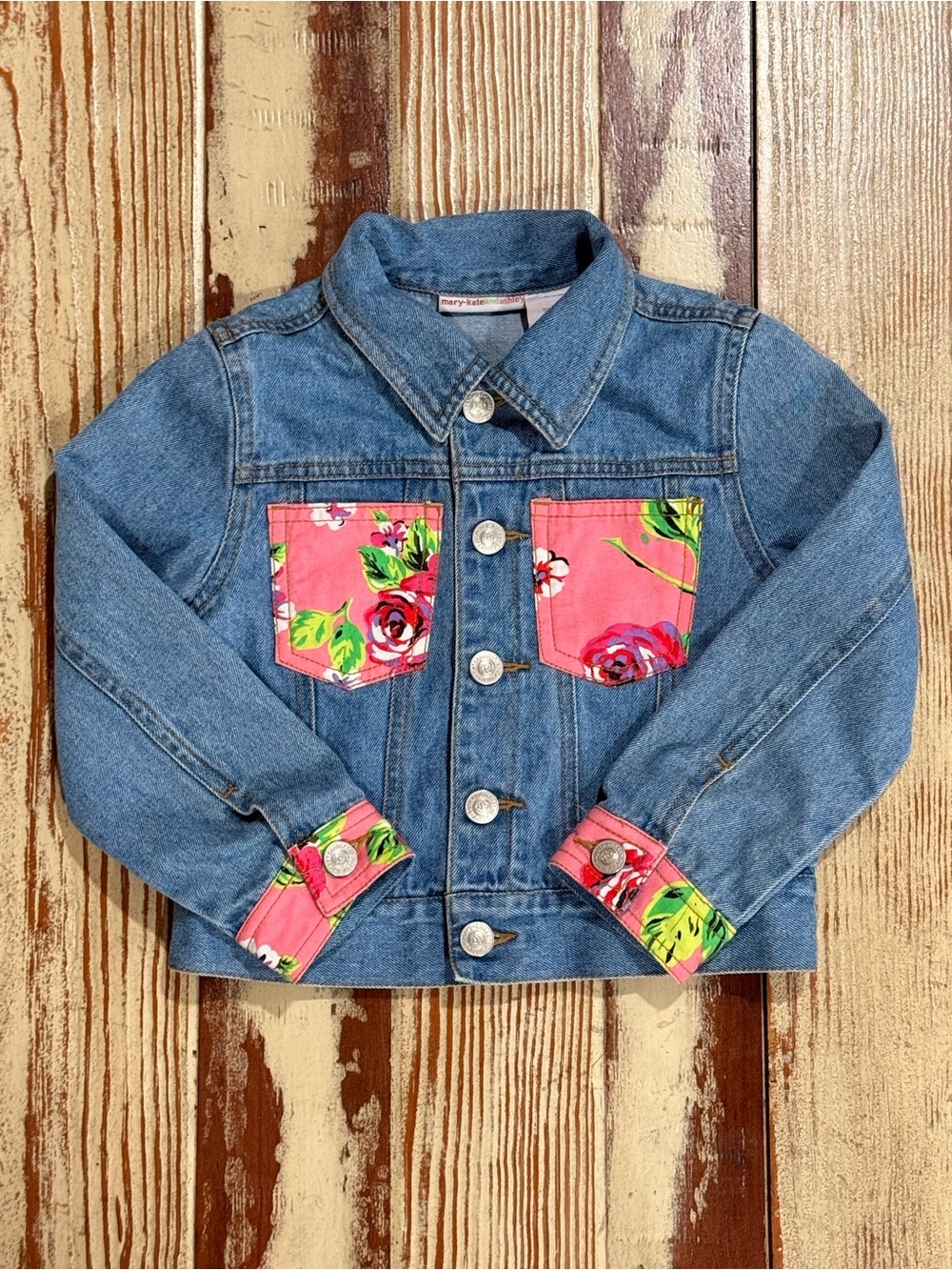 Vintage Mary-Kate and Ashley Floral Denim Jacket Size XS 4-5